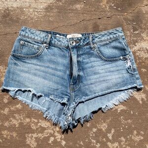 Band of Gypsies Blue Jean Shorts Distressed Frayed Hem